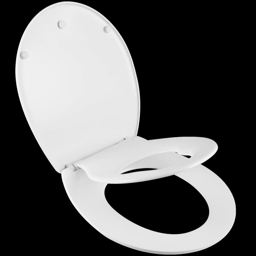 Bricocenter FAMILY WC SEAT OVAL WHITE - QUICK RELEASE - SLOW CLOSING
