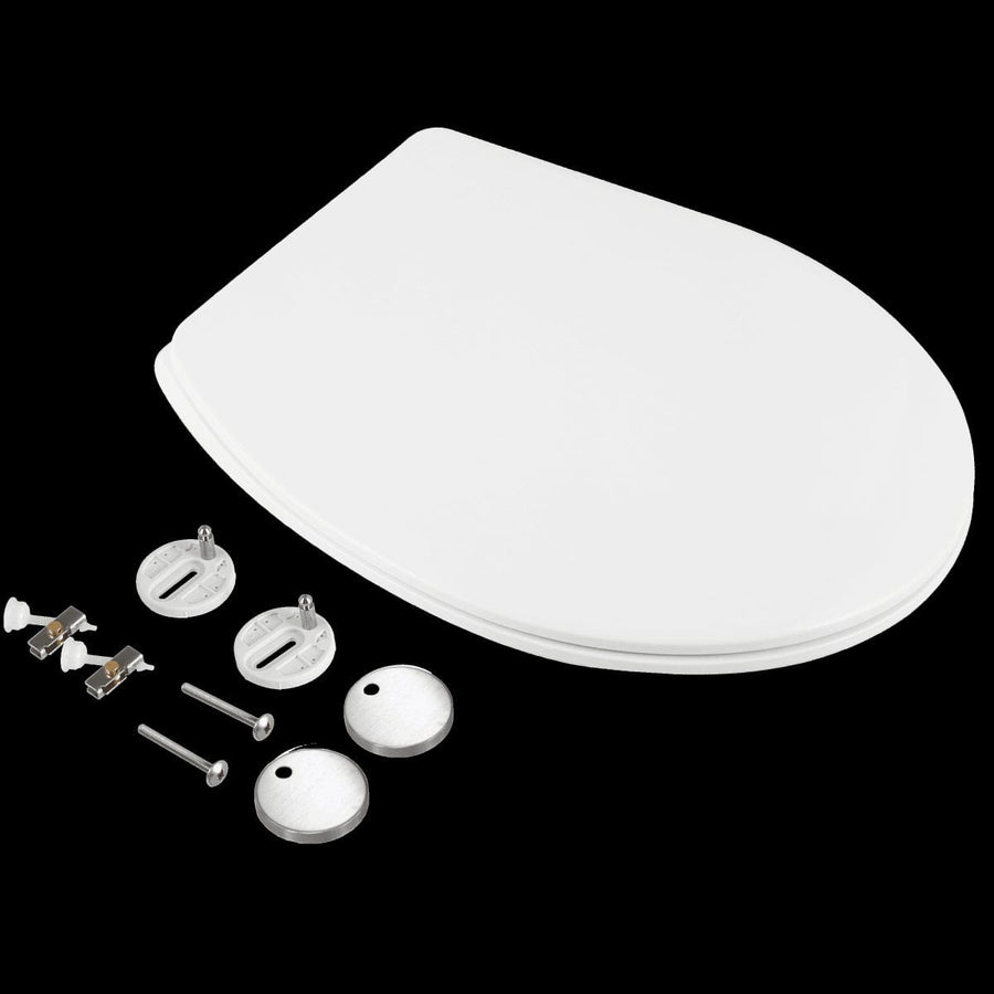 Bricocenter FAMILY WC SEAT OVAL WHITE - QUICK RELEASE - SLOW CLOSING