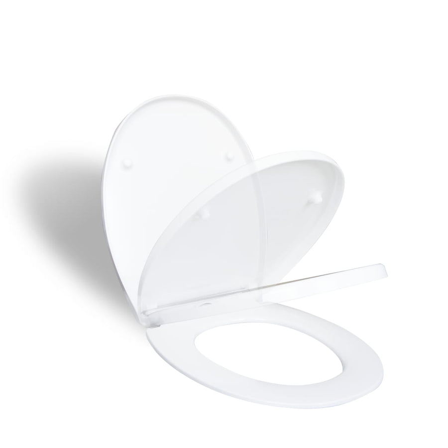 Bricocenter WC SEAT REMIX OVAL WHITE - METAL HINGES - SLOW CLOSING - TOP FIX