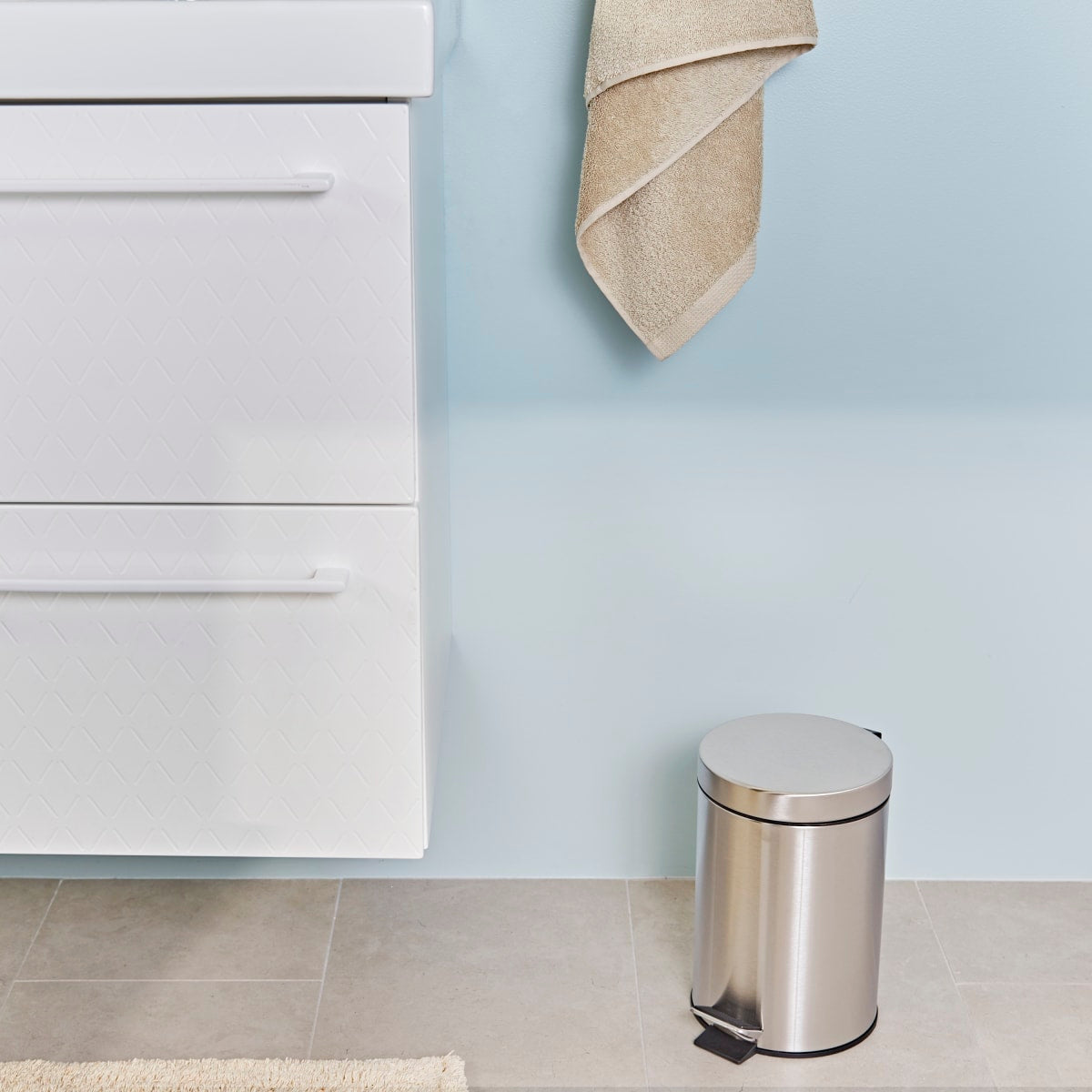 3LT SATIN-FINISHED URBAN BATHROOM DUSTBIN