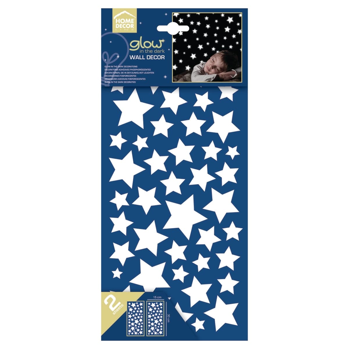 GLOW S STARS STICKER 15.5X34 CM