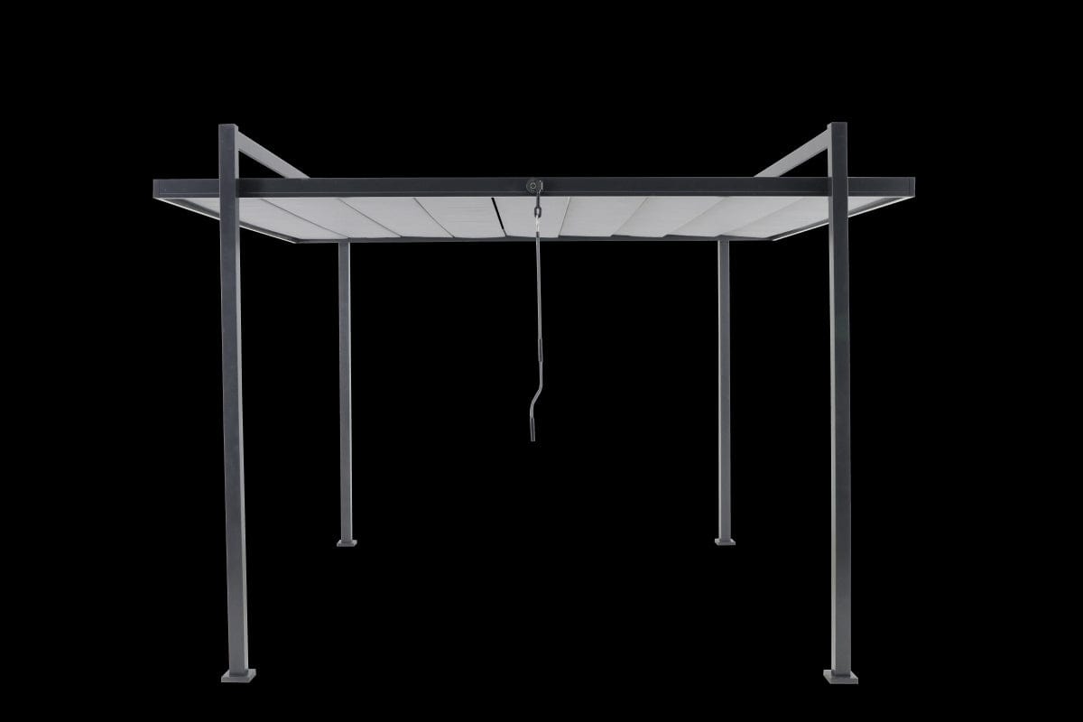 Bricocenter ELYSIA NAZALIAL - aluminium pergola textile anthracite cover 3.1X3.5 M