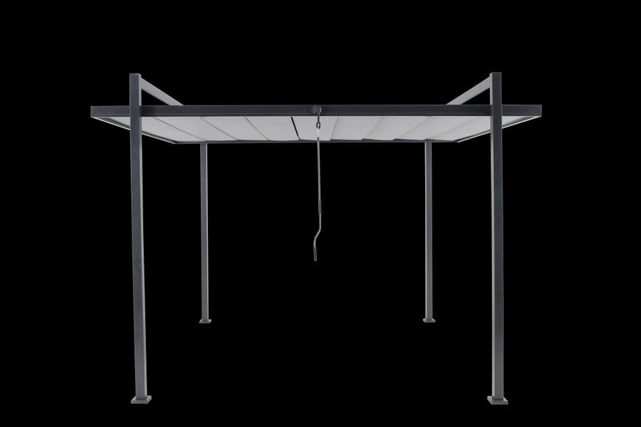 Bricocenter ELYSIA NAZALIAL - aluminium pergola textile anthracite cover 3.1X3.5 M