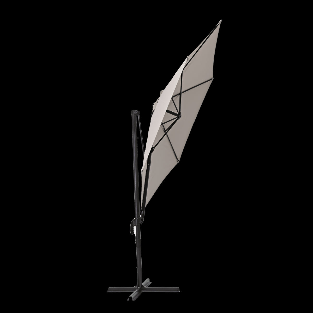 AVEA NATERIAL - Steel and aluminum umbrella with gray polyester tarpaulin D 2.9 M