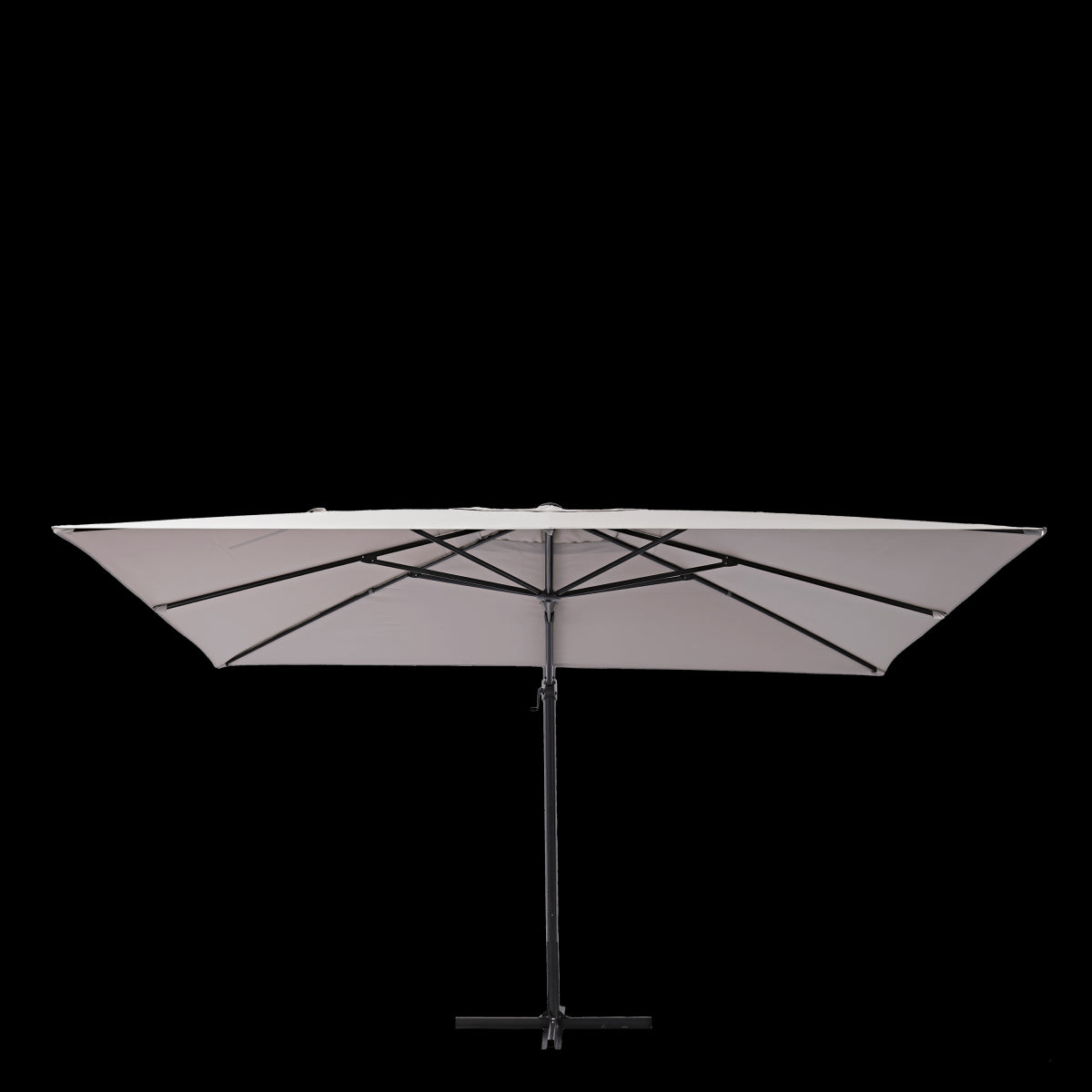 AURA NATERIAL - Steel and aluminum umbrella with gray polyester tarpaulin 2.9X3.9 M