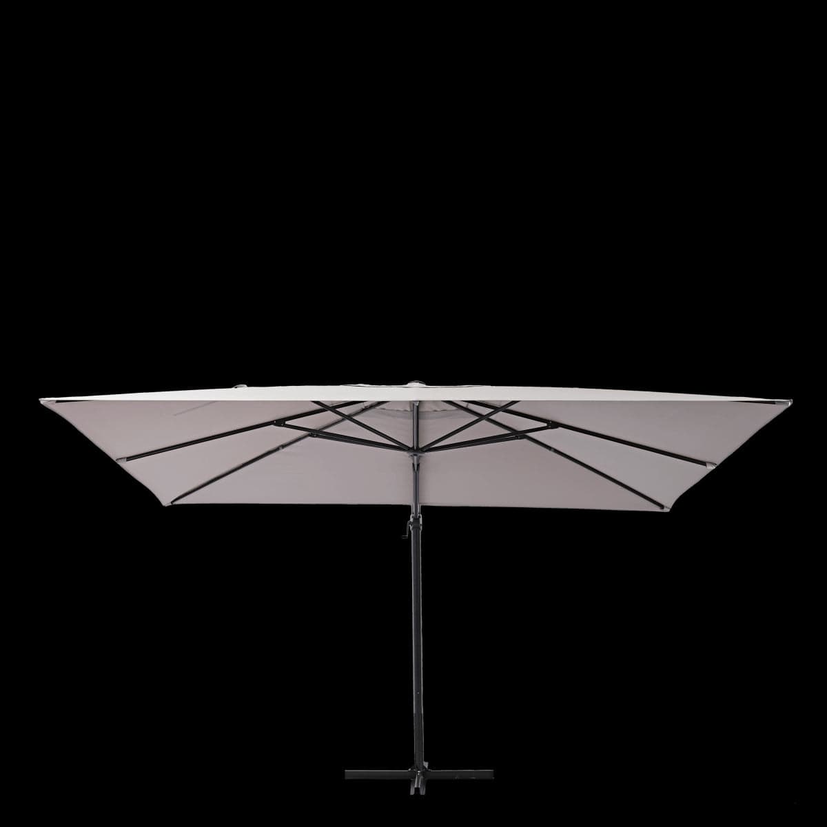Bricocenter AURA NATERIAL - Steel and aluminum umbrella with gray polyester tarpaulin 2.9X3.9 M