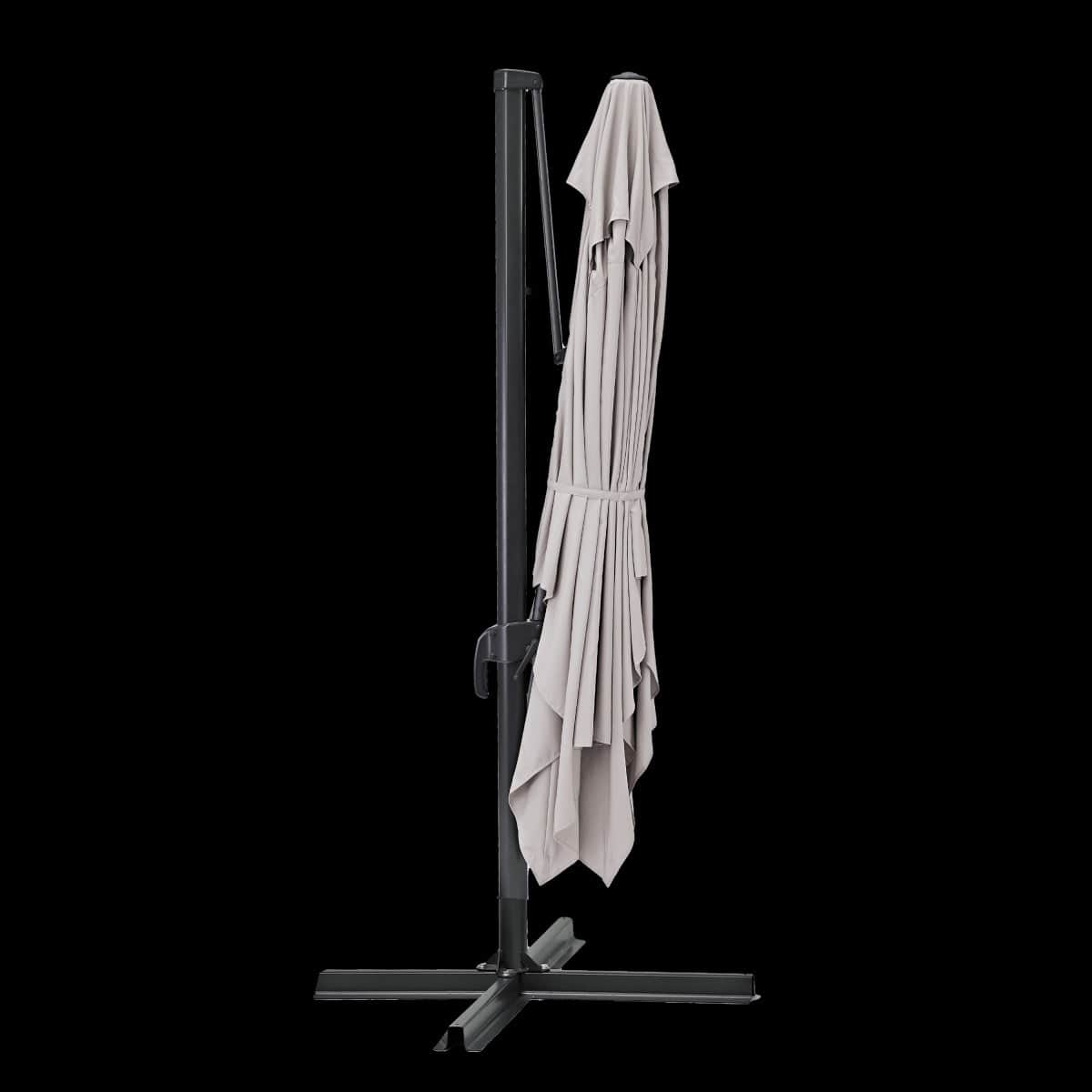 Bricocenter AURA NATERIAL - Steel and aluminum umbrella with gray polyester tarpaulin 2.9X3.9 M