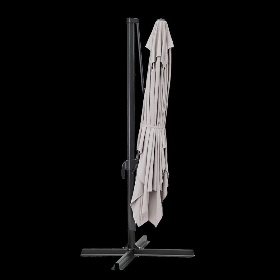 Bricocenter AURA NATERIAL - Steel and aluminum umbrella with gray polyester tarpaulin 2.9X3.9 M