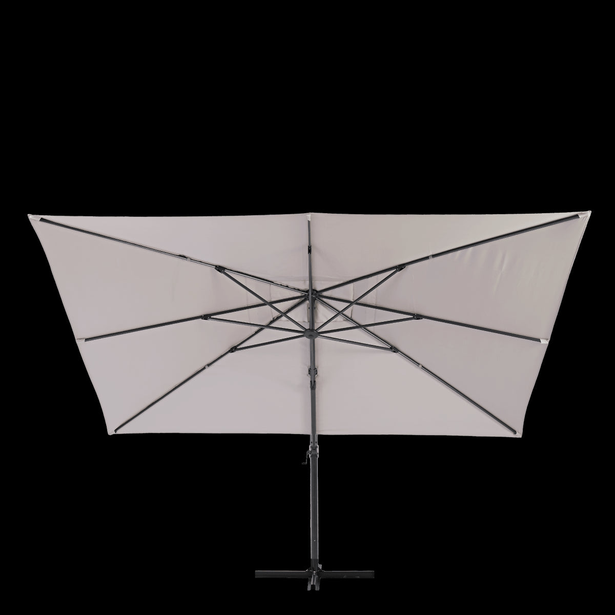 AURA NATERIAL - Steel and aluminum umbrella with gray polyester tarpaulin 2.9X3.9 M