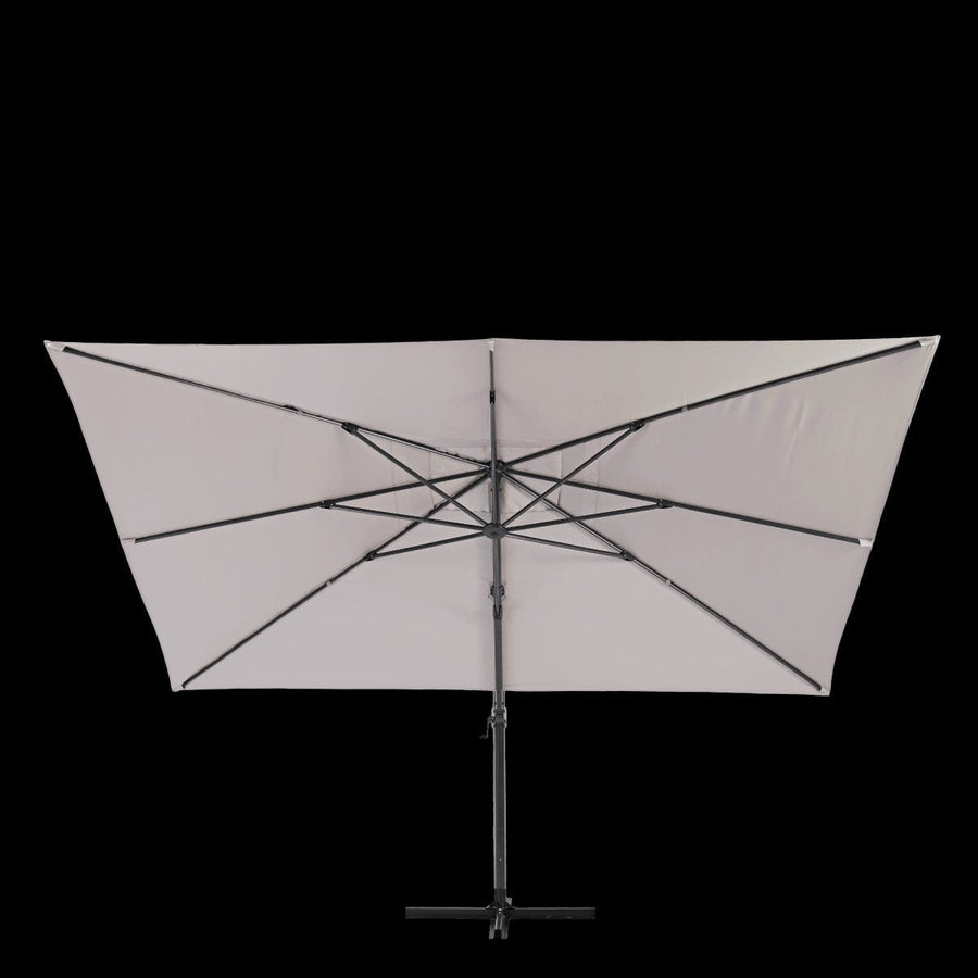 Bricocenter AURA NATERIAL - Steel and aluminum umbrella with gray polyester tarpaulin 2.9X3.9 M