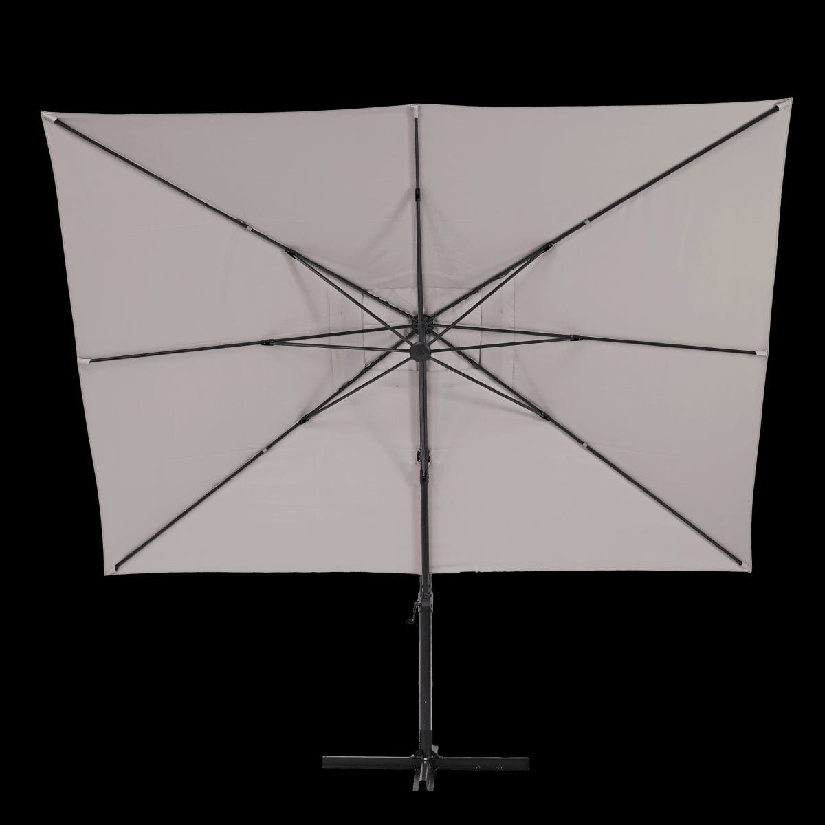 Bricocenter AURA NATERIAL - Steel and aluminum umbrella with gray polyester tarpaulin 2.9X3.9 M