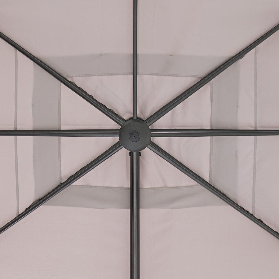 Bricocenter AURA NATERIAL - Steel and aluminum umbrella with gray polyester tarpaulin 2.9X3.9 M