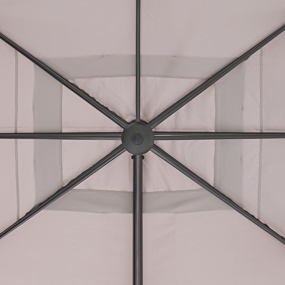 Bricocenter AURA NATERIAL - Steel and aluminum umbrella with gray polyester tarpaulin 2.9X3.9 M