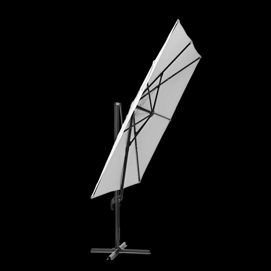 Bricocenter AURA NATERIAL - Steel and aluminum umbrella with white polyester cloth 2.9X2.9M