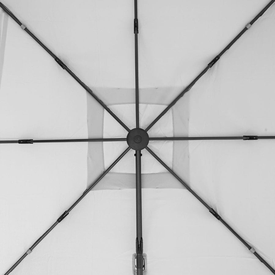 Bricocenter AURA NATERIAL - Steel and aluminum umbrella with white polyester cloth 2.9X2.9M