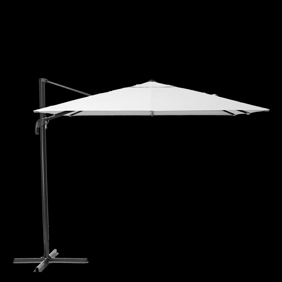 AURA NATERIAL - Steel and aluminum umbrella with white polyester cloth 2.9X2.9M