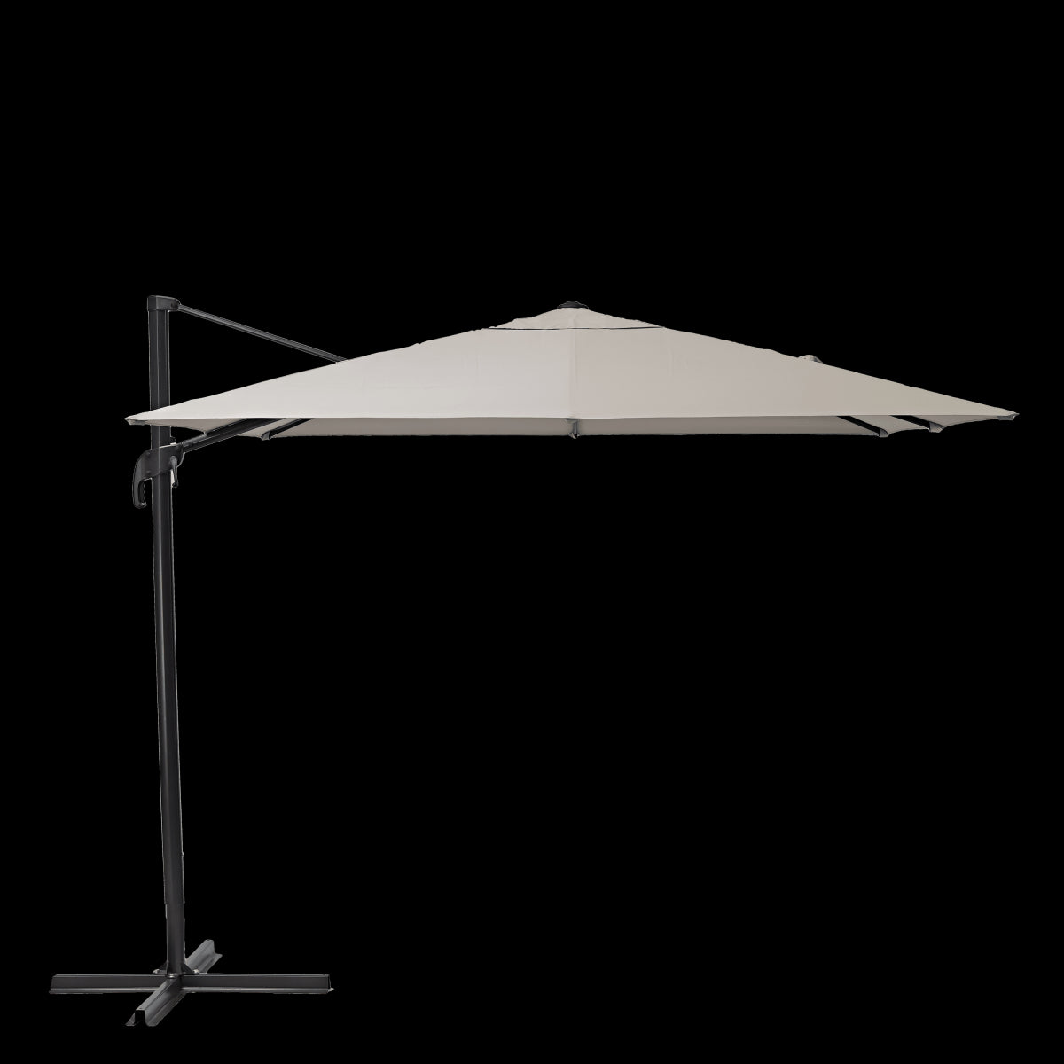 AURA NATERIAL - Steel and aluminum umbrella with gray polyester cloth 2.9X2.9M