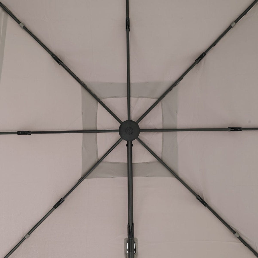 Bricocenter AURA NATERIAL - Steel and aluminum umbrella with gray polyester cloth 2.9X2.9M