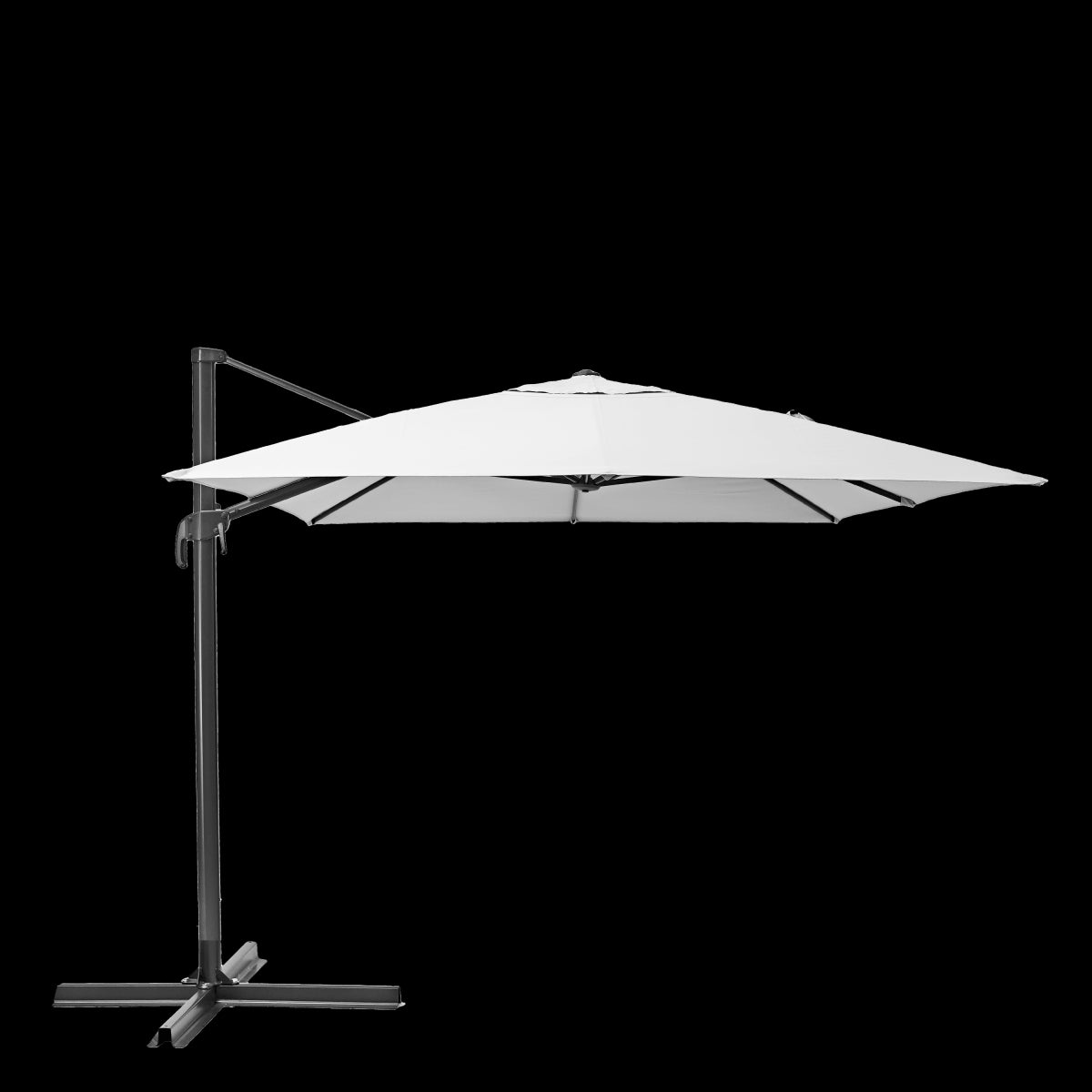 AURA NATERIAL - Steel and aluminum umbrella with white polyester tarp 2.9X3.9 M