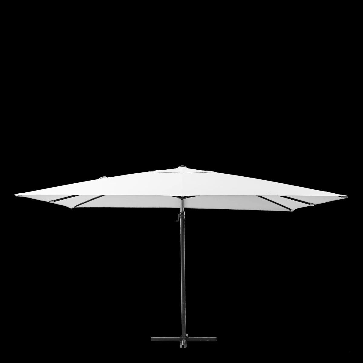 AURA NATERIAL - Steel and aluminum umbrella with white polyester tarp 2.9X3.9 M