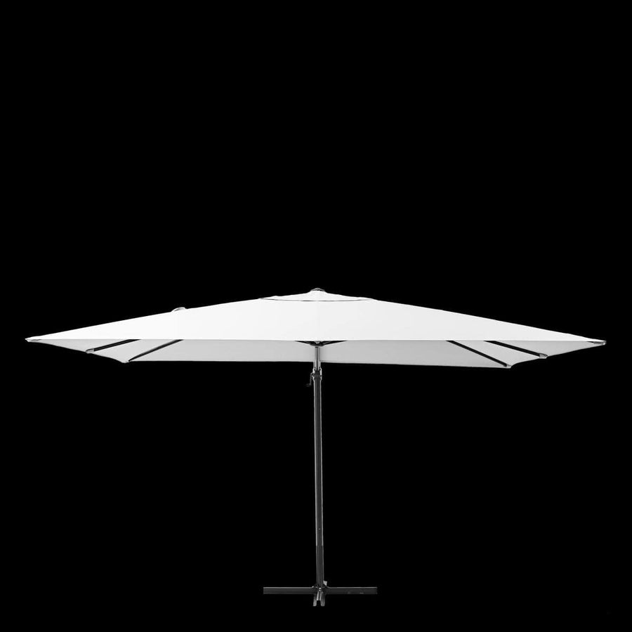 Bricocenter AURA NATERIAL - Steel and aluminum umbrella with white polyester tarp 2.9X3.9 M