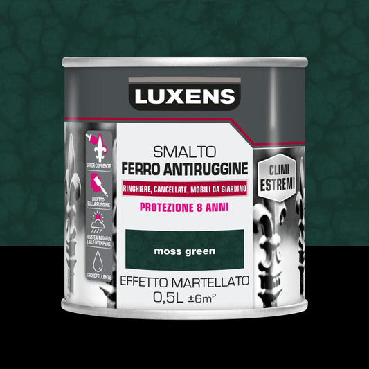 Bricocenter SMALTO FERRO ANTIRUGGINE VERDE MARTELLATO LUXENS 500ML