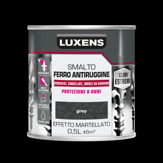 Bricocenter SMALTO FERRO ANTIRUGGINE GRIGIO MARTELLATO LUXENS 500ML