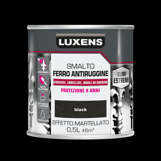 Bricocenter SMALTO FERRO ANTIRUGGINE NERO MARTELLATO LUXENS 500ML