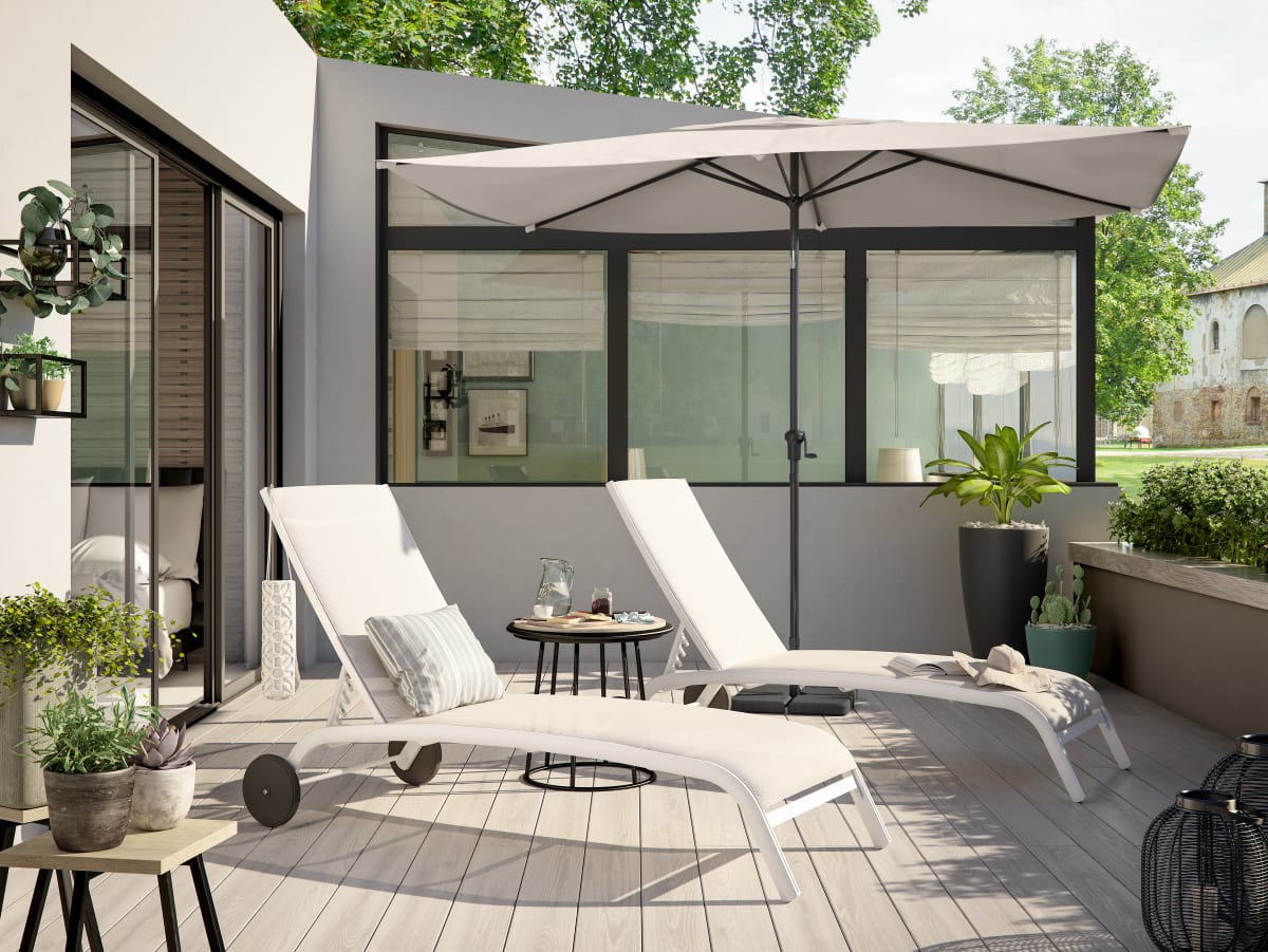 AVEA NATERIAL ALUMINIUM 2X3 DOVE GREY PARASOL