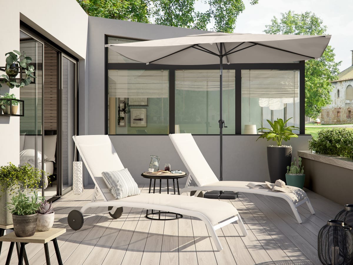 Bricocenter AVEA NATERIAL ALUMINIUM 2X3 DOVE GREY PARASOL