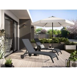 AVEA NATERIAL - Aluminum umbrella with white polyester cloth - White 3 M