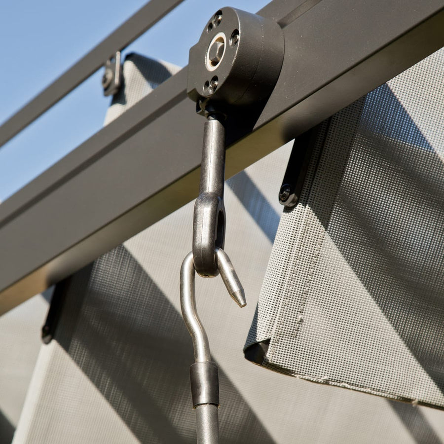 Bricocenter ELYSIA NAZALIAL - aluminium pergola textile anthracite cover 3.1X3.5 M