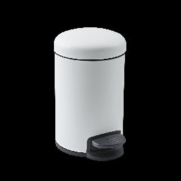 3LT WHITE METAL DUSTBIN WITH PEDAL