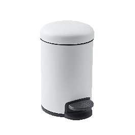 3LT WHITE METAL DUSTBIN WITH PEDAL