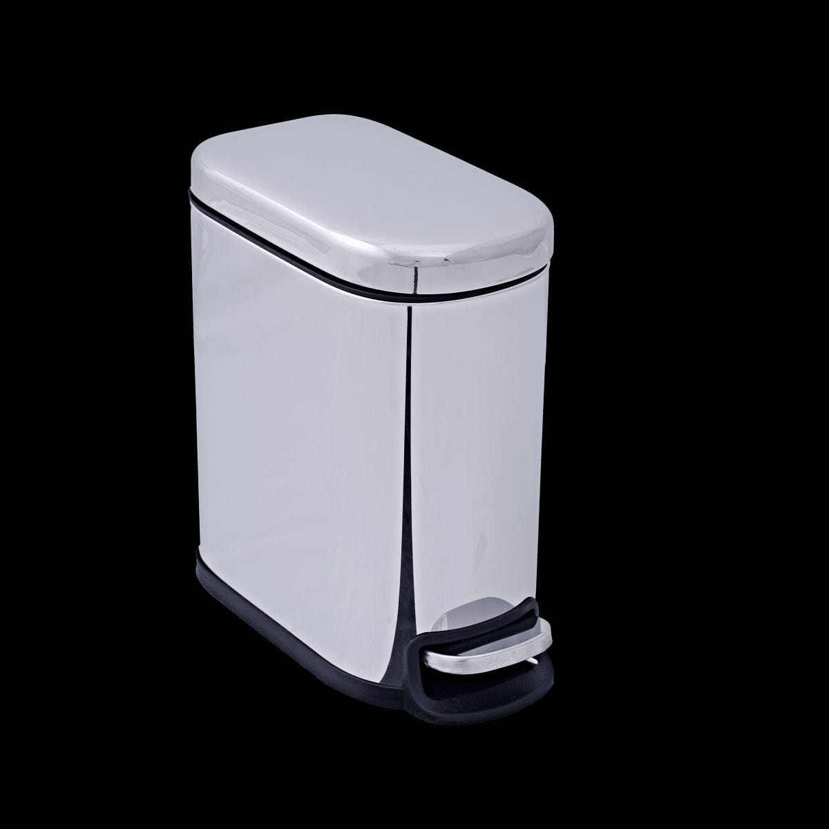 Bricocenter POLISHED SILVER METAL DUSTBIN INTERNAL BUCKET AND PEDAL SLIM CM.7X20X65