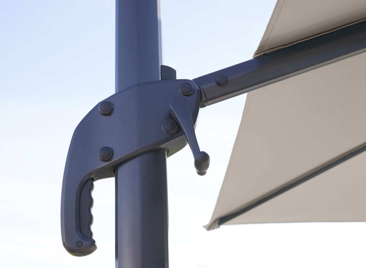 Bricocenter AURA NATERIAL - Steel and aluminum umbrella with gray polyester cloth 2.9X2.9M