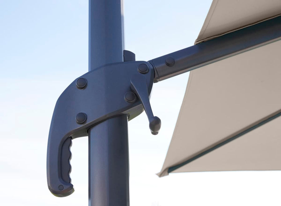 Bricocenter AURA NATERIAL - Steel and aluminum umbrella with gray polyester cloth 2.9X2.9M