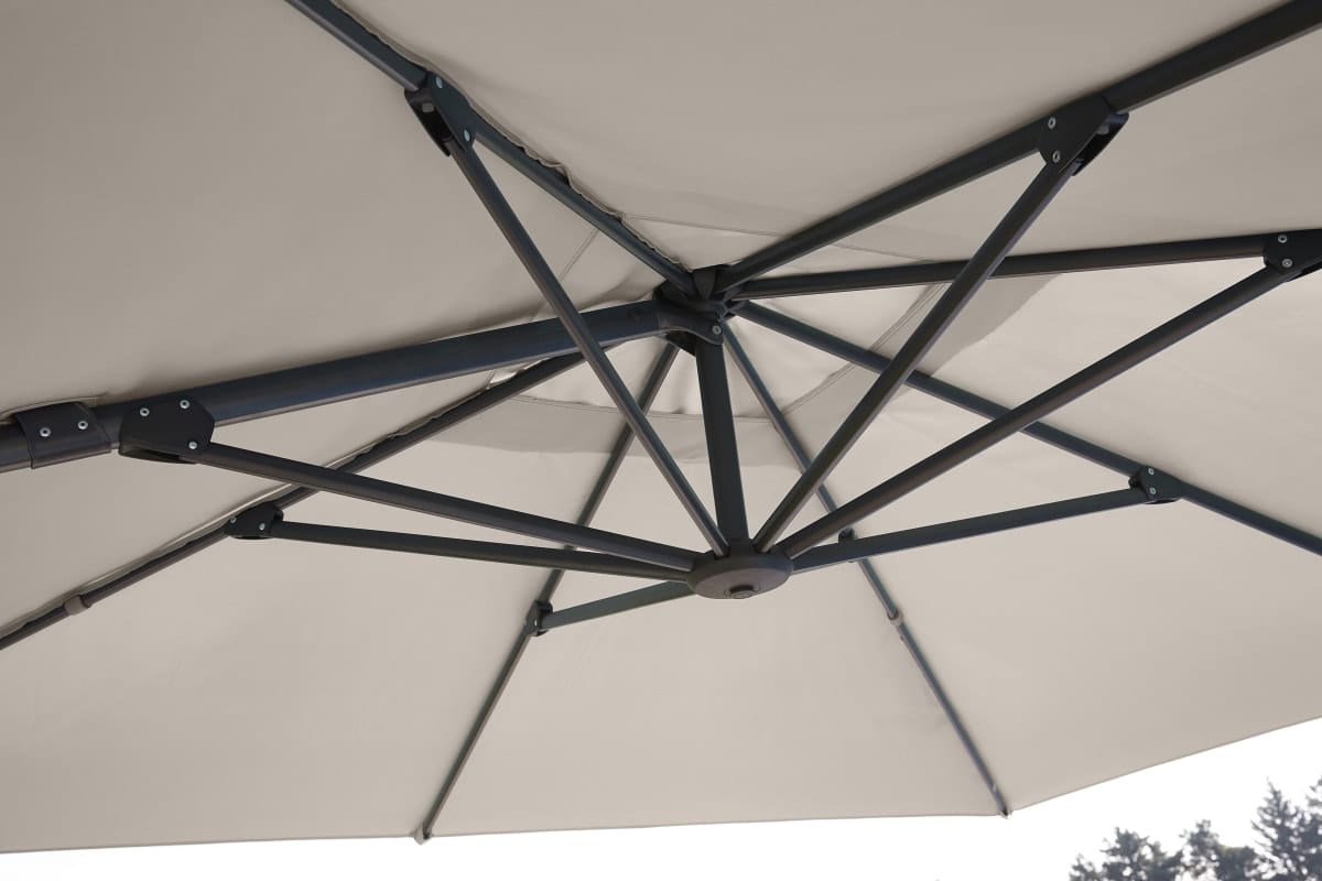 Bricocenter AURA NATERIAL - Steel and aluminum umbrella with gray polyester cloth 2.9X2.9M