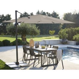 AURA NATERIAL - Steel and aluminum umbrella with gray polyester cloth 2.9X2.9M