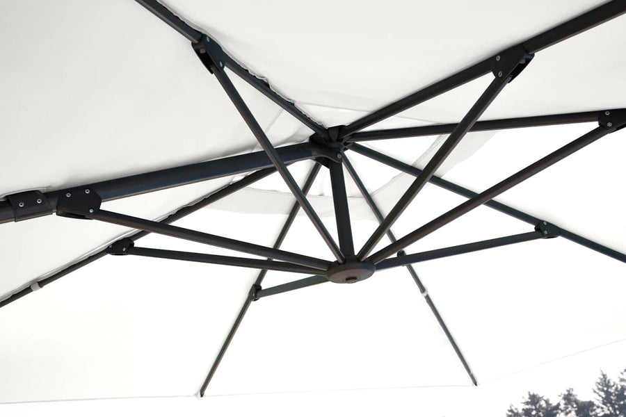 Bricocenter AURA NATERIAL - Steel and aluminum umbrella with white polyester cloth 2.9X2.9M