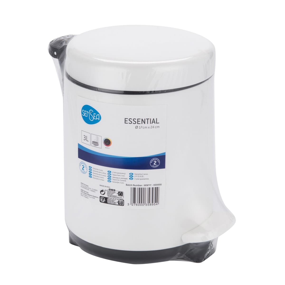 Bricocenter 3LT WHITE PLASTIC DUSTBIN WITH PEDAL