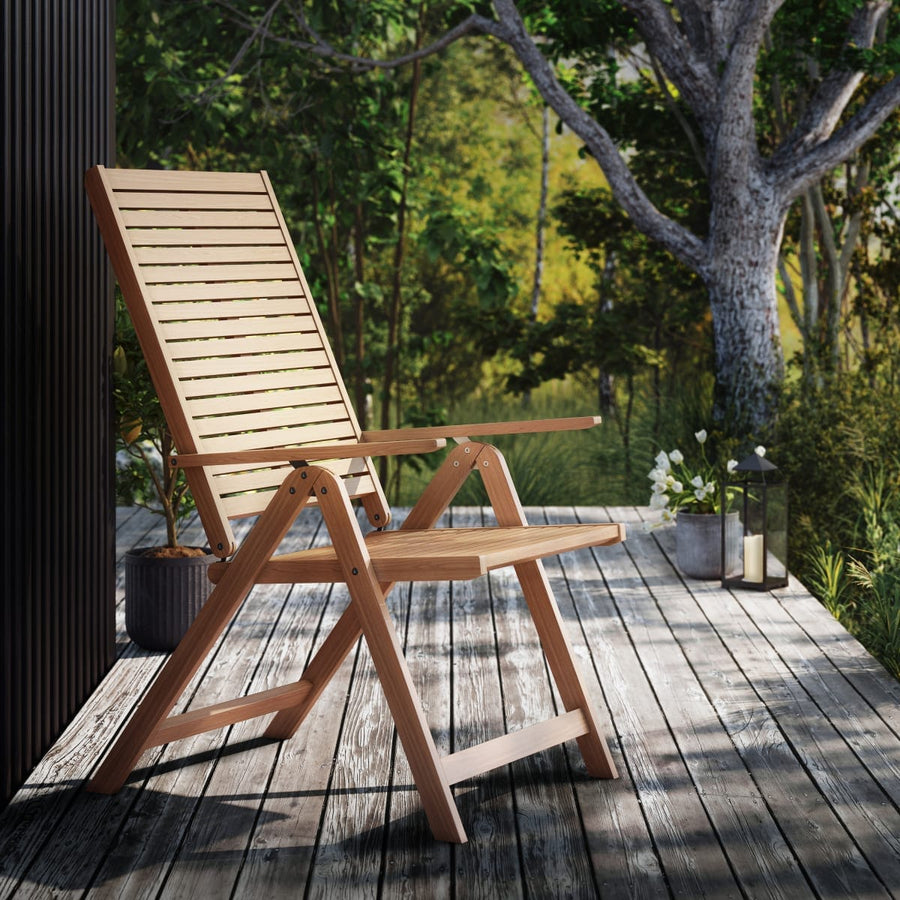 Bricocenter BRICOCENTER - SOLARIS NATERIAL - Foldable armchair with Armrests - Acacia wood - 59x75xh109.5