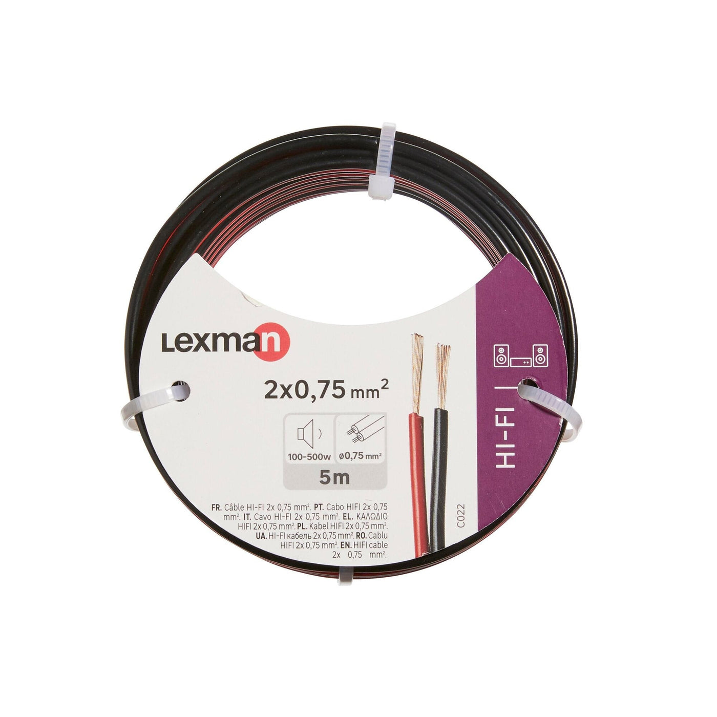 03VH-H SKEIN MT5 2X0.75 RED/BLACK