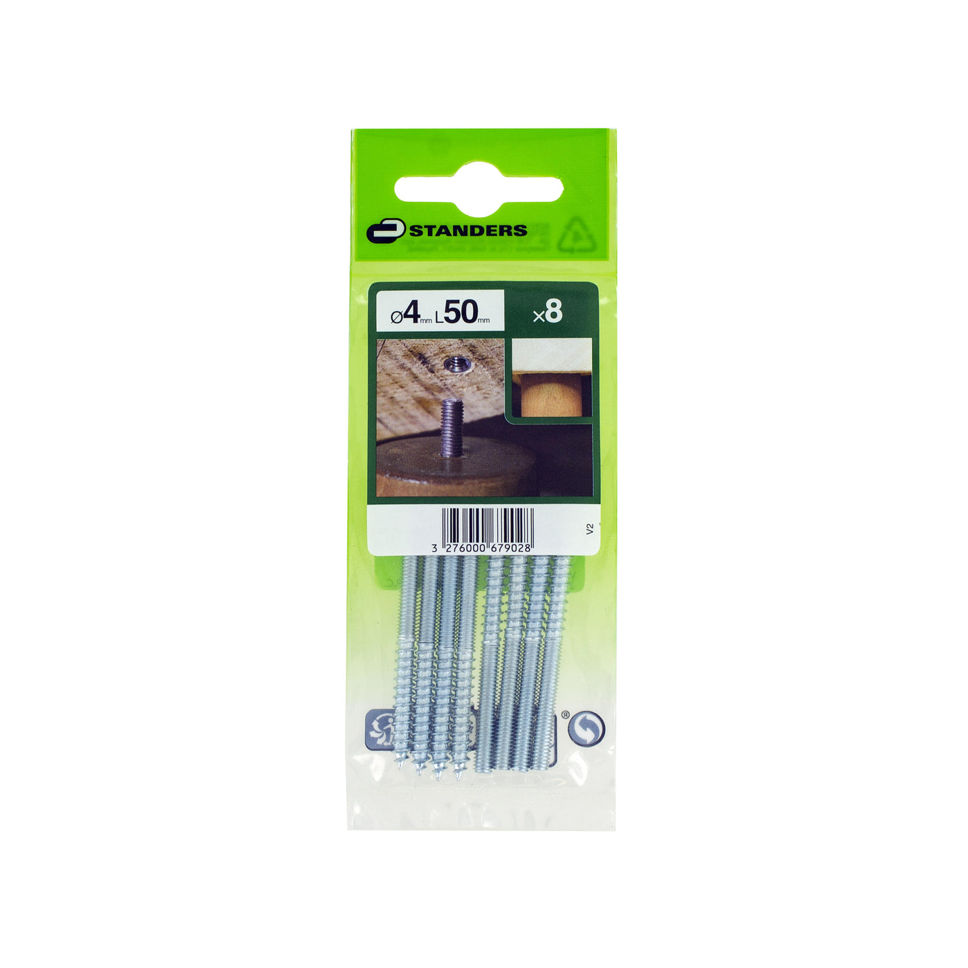 WOOD/IRON DOUBLE THREAD SCREWS 4X50 MM 8 PIECES
