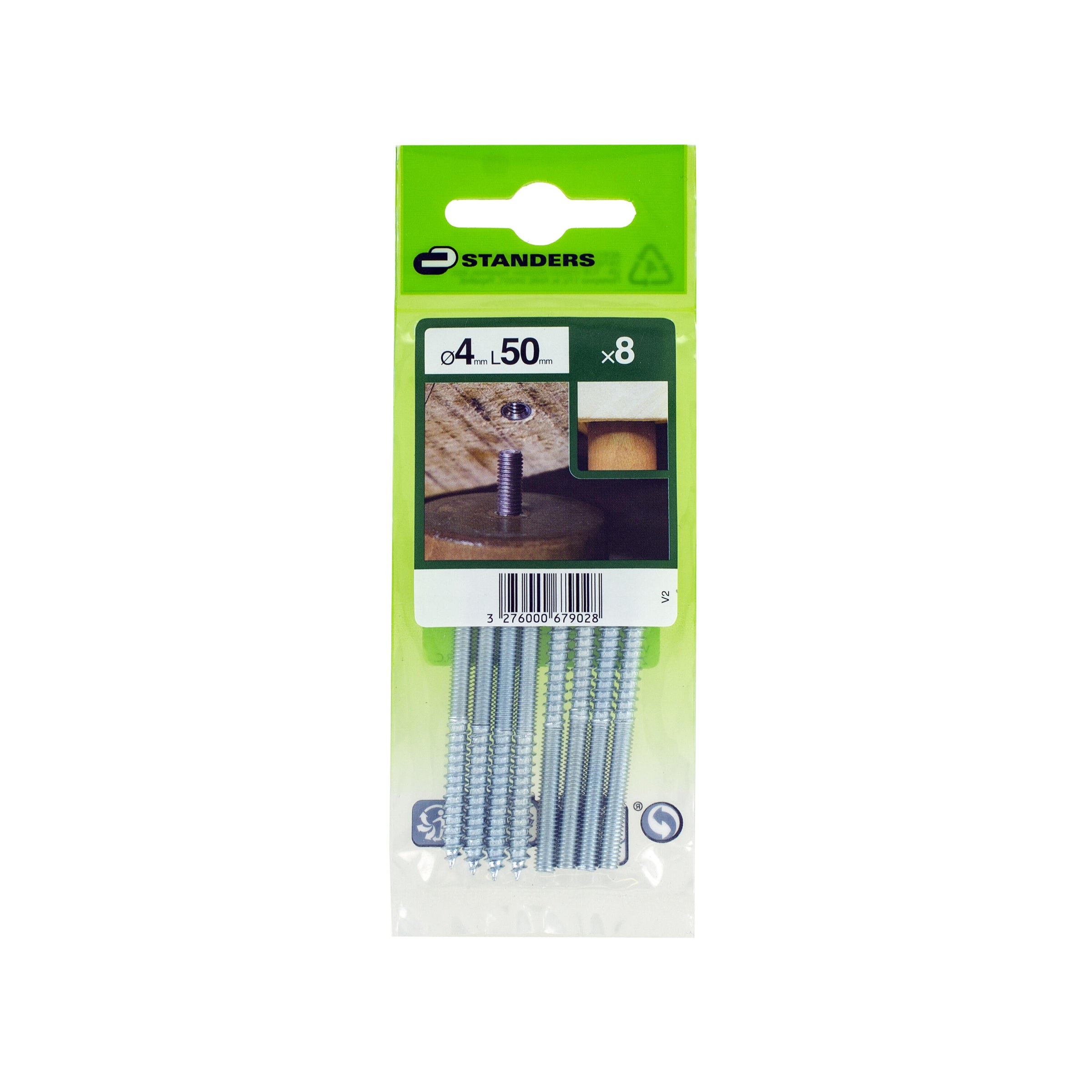 WOOD/IRON DOUBLE THREAD SCREWS 4X50 MM 8 PIECES
