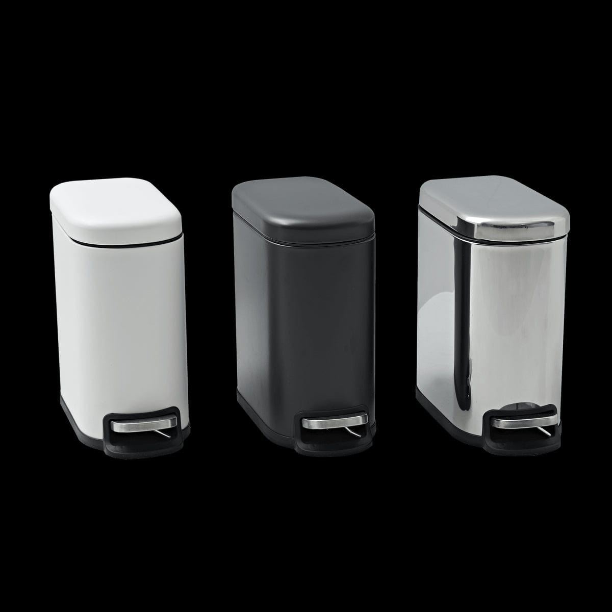Bricocenter METAL DUSTBIN MATT WHITE INTERNAL BUCKET AND PEDAL SLIM CM.7X20X65