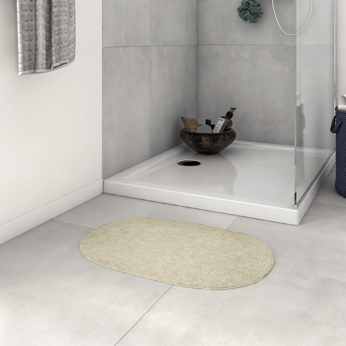 FUNKY BATHROOM CARPET 40X60 CREAM PP