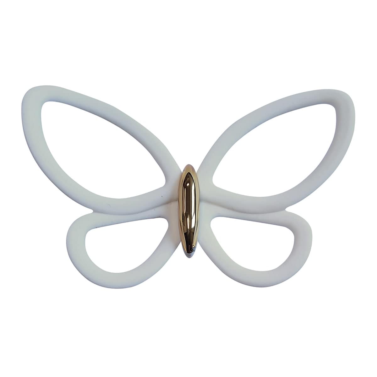 ADHESIVE TEMPLATES 3D WHITE METAL BUTTERFLIES 32X12CM