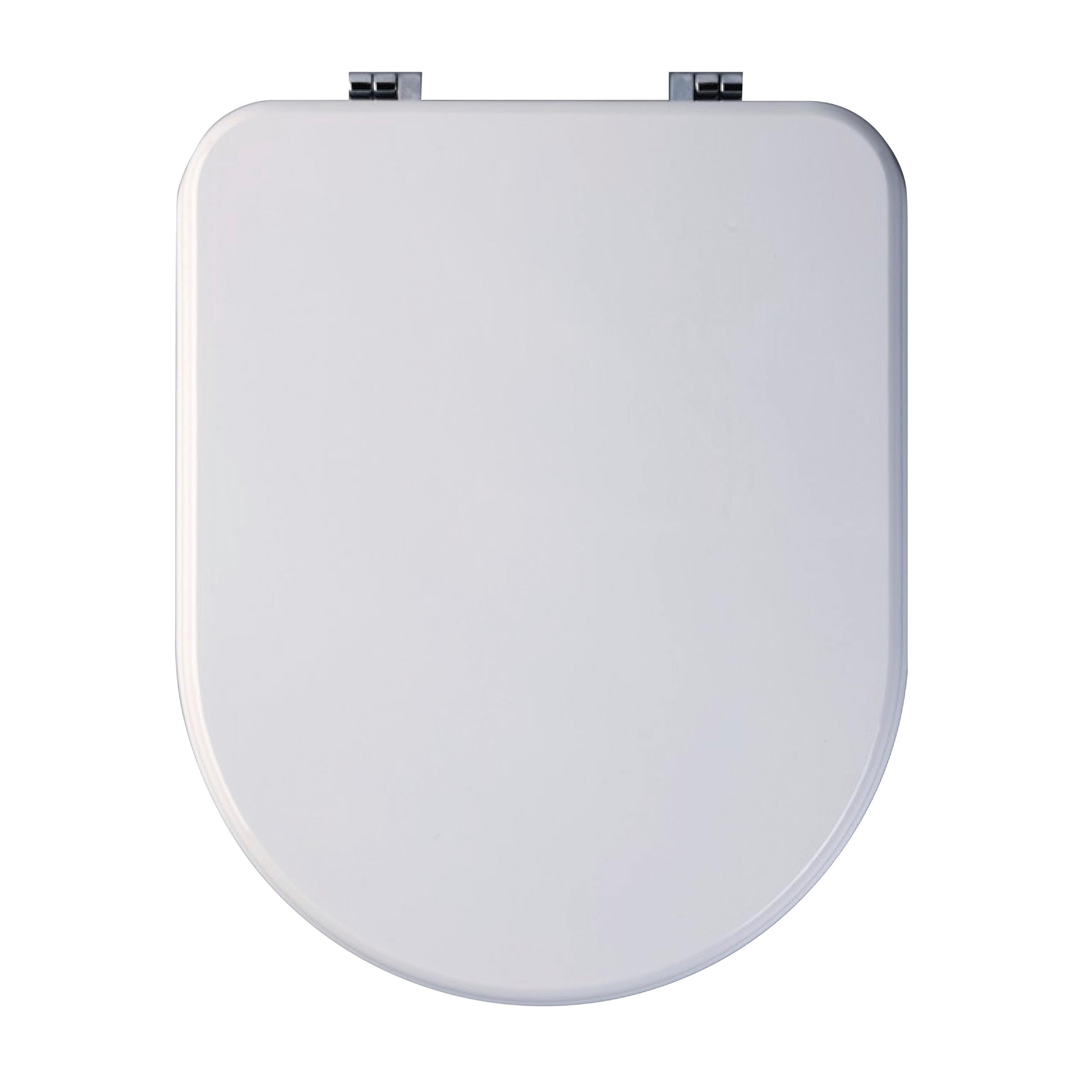 Fiorile-specific white MDF toilet seat, top-mounted, with ceramic and metal fittings
