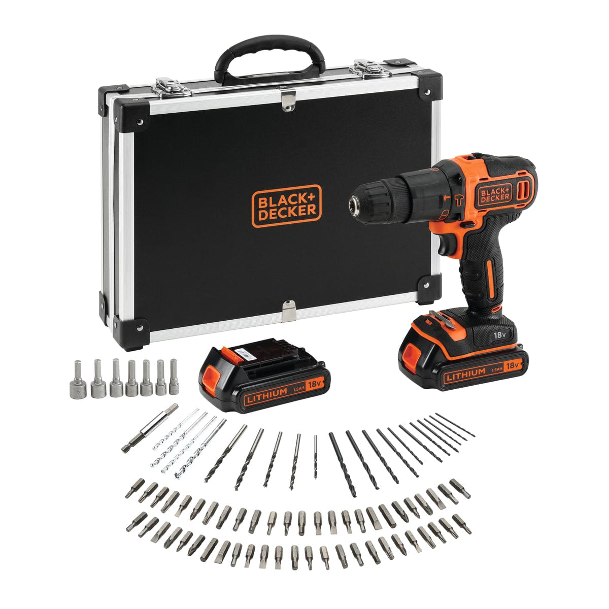 Bricocenter TRAPANO AVVITATORE A PERCUSSIONE 2 BATTERIE 18V LITIO IN VALIGETTA + 80 ACCESSORI